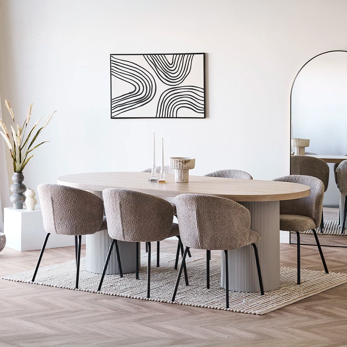 Artichok Hiba Vaas Bruin Beige - Ø 21 x 19 cm