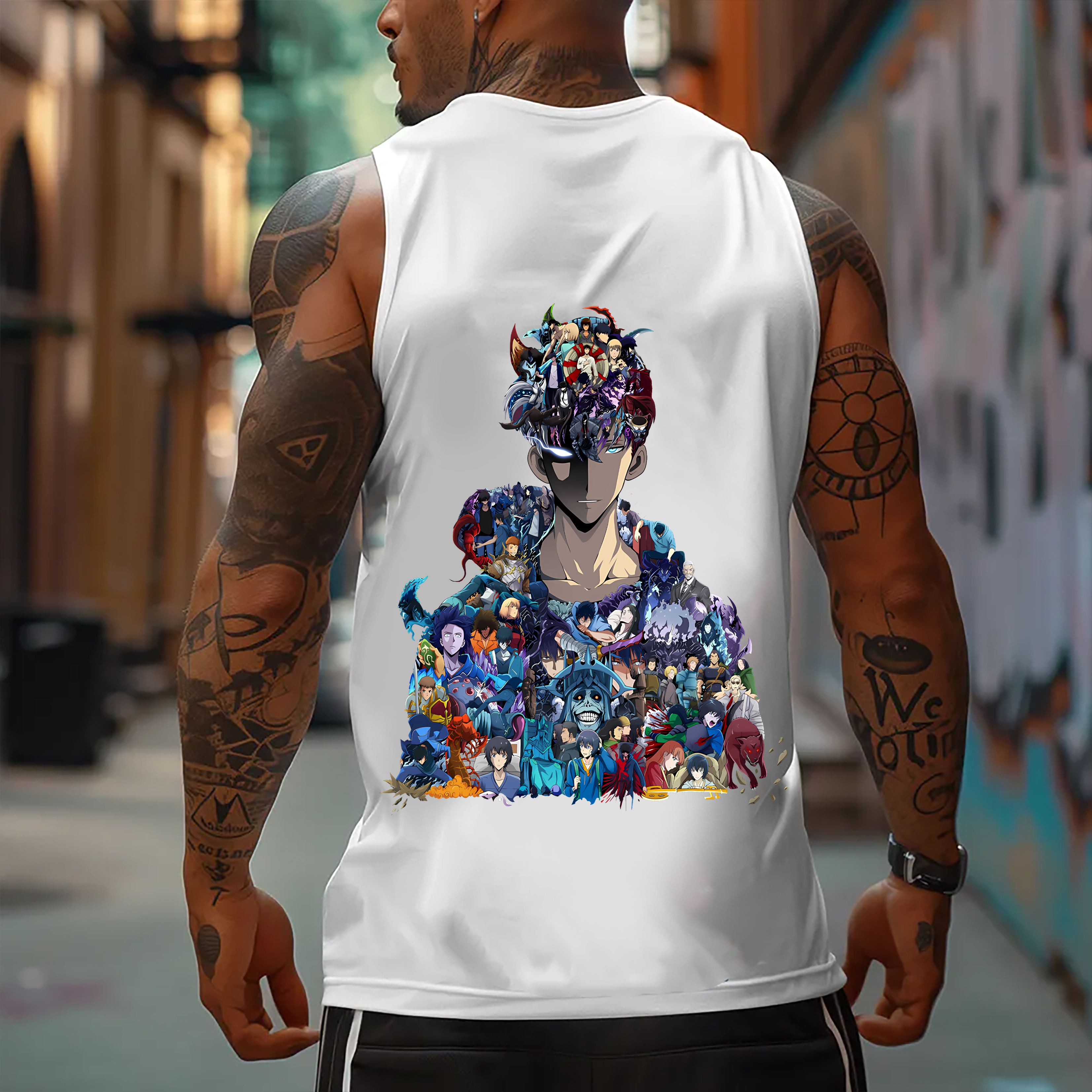 Comicssoul Igris Oversized Anime Print Gym Tank Top