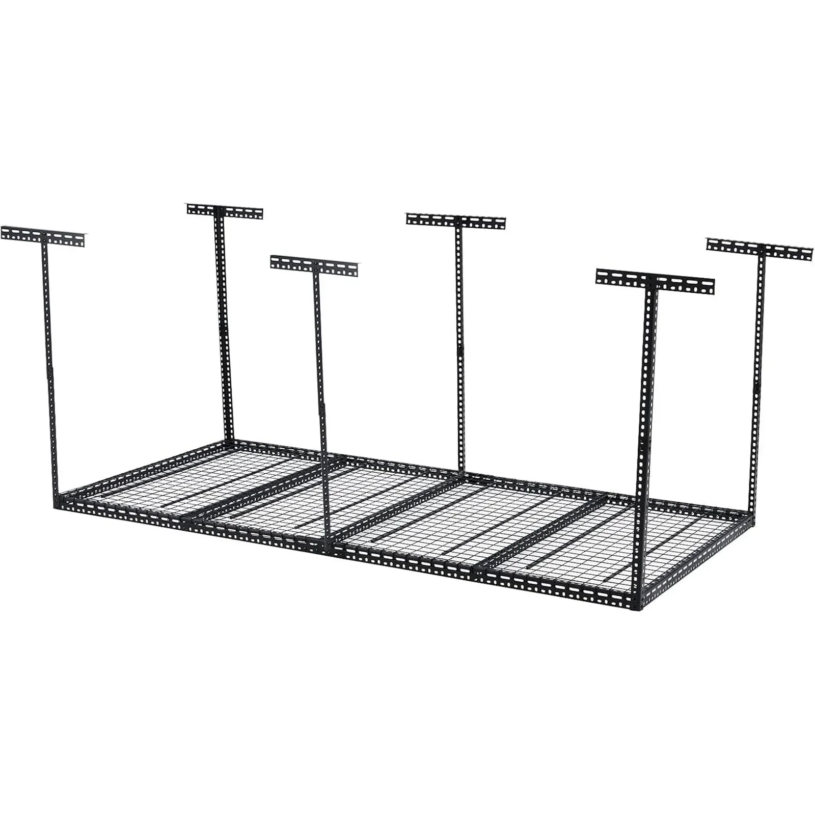 Pinypikaka 4'x8' Overhead Garage Storage Rack, 22"-40" Height Adjustable Ceiling Storage Rack 660lbs Weight Capacity