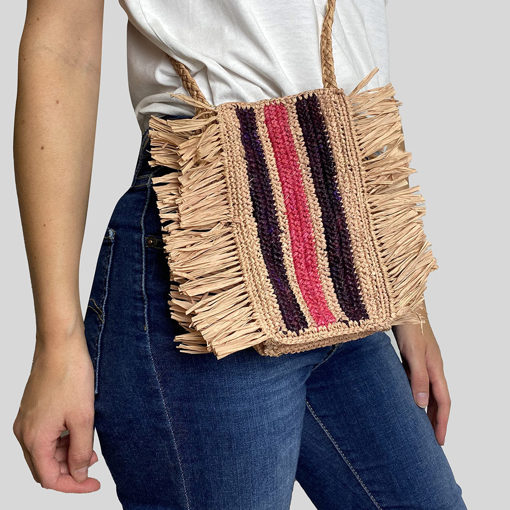 Camalya - Sac bandoulière Gao - Bleu & Corail