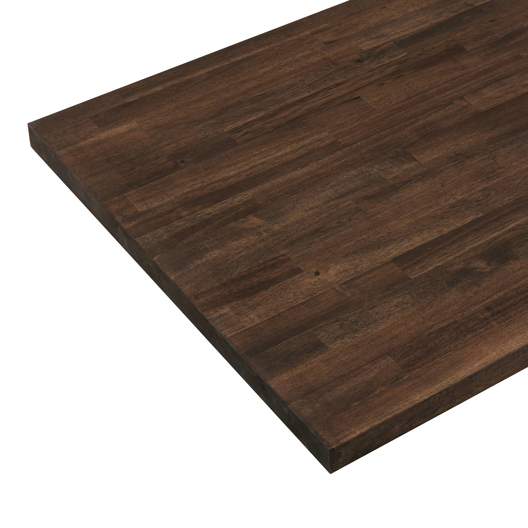 Allen + Roth 96-in x 25-in x 1.5-in Espresso Stain Straight Acacia Butcher Block Countertop in Brown | ARF1525FJACAESP-96(96 in X 25 in X 1.5 in)