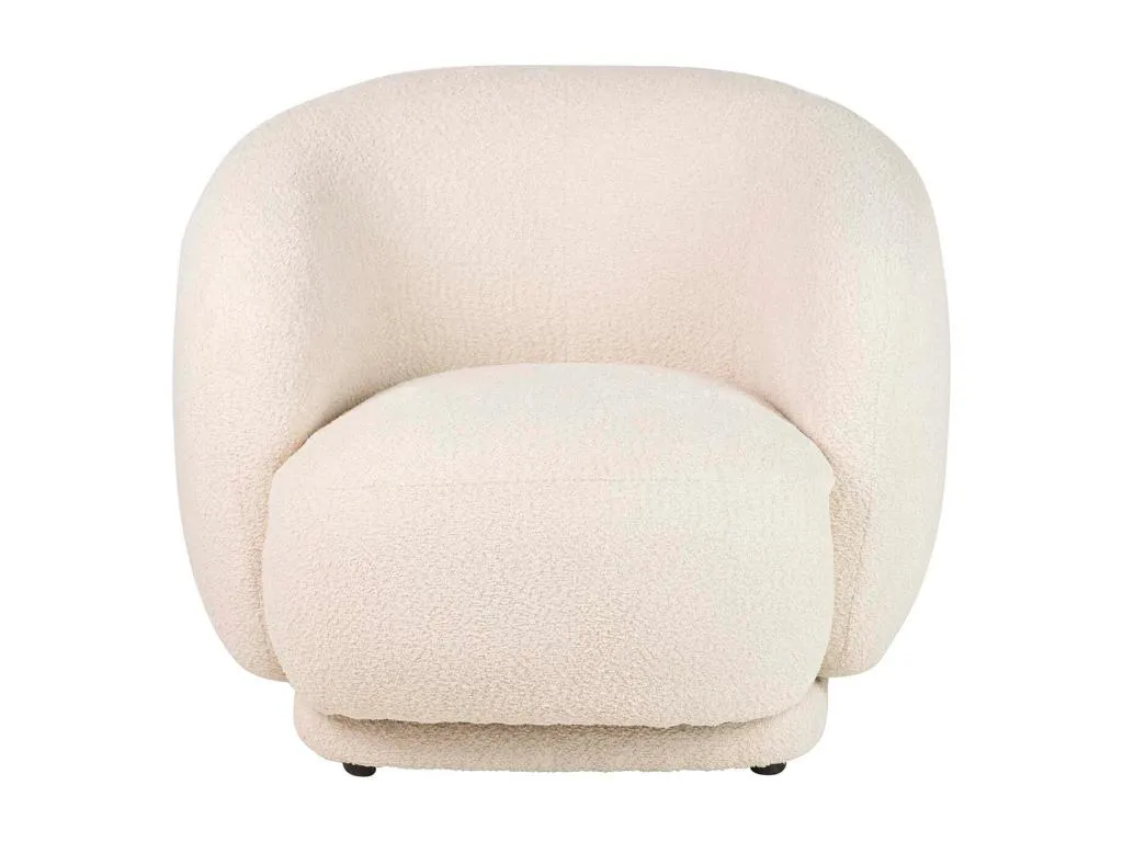 Butaca giratoria Nidovia en boucle beige 93x87x73 cm wiz3576148