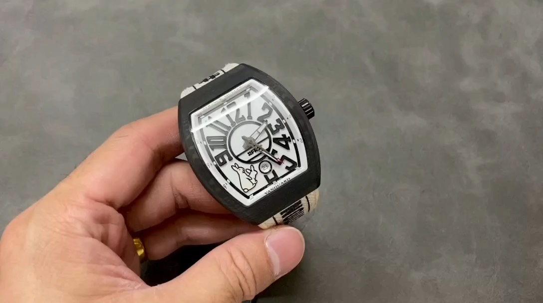 Franck Muller V45 Carbon Fiber Case White Dial