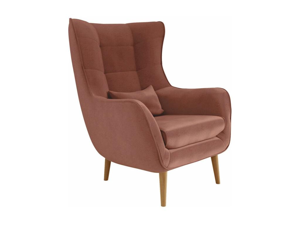 Sillón Luzssnh 204 - Rosa - 106x80x95cm - Tapiz - Patas Madera