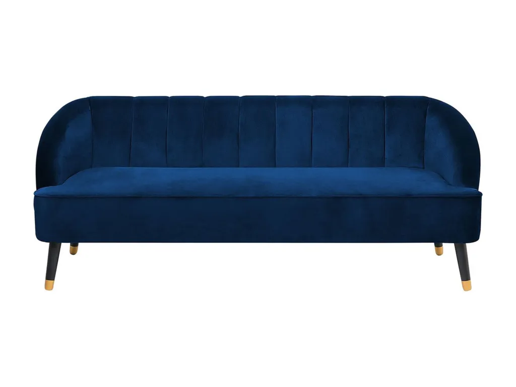 Sofá 3 plazas terciopelo azul Casahandy estilo elegante