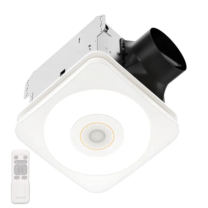 OREiN Bluetooth Bathroom Exhaust Fan With 3CCT LED Light And Speaker, 110/160 CFM - Image 2 OREiN Bluetooth Bathroom Exhaust Fan With 3CCT LED Light And Speaker, 110/160 CFM - Image 2