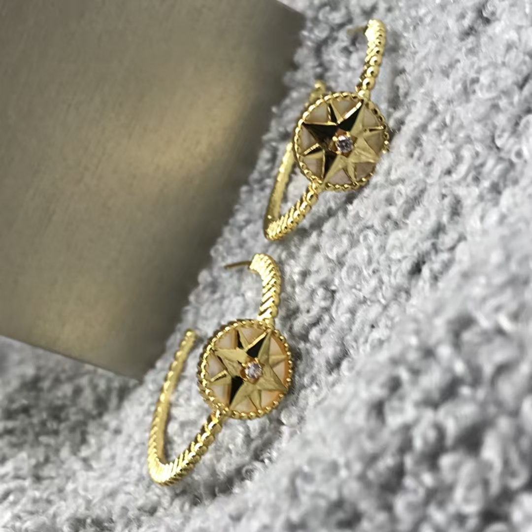Dior Hoop Rose Des Vents Earrings - Original Replica Club