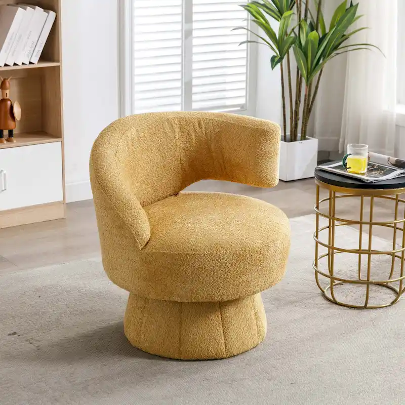 360-Degree Swivel Cuddle Barrel Accent Chairs with Plush Upholstery