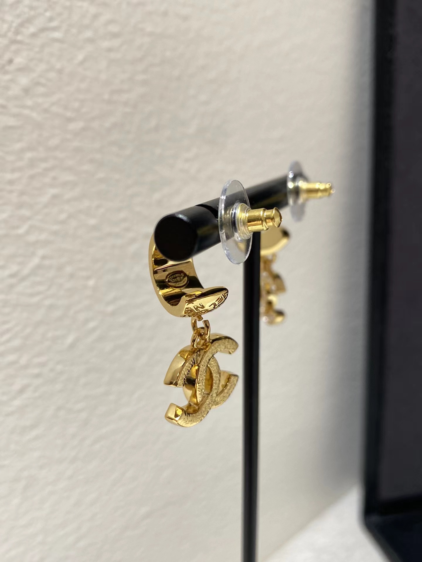Chanel Gold Color Double C Dangle Earrings - Original Replica Club