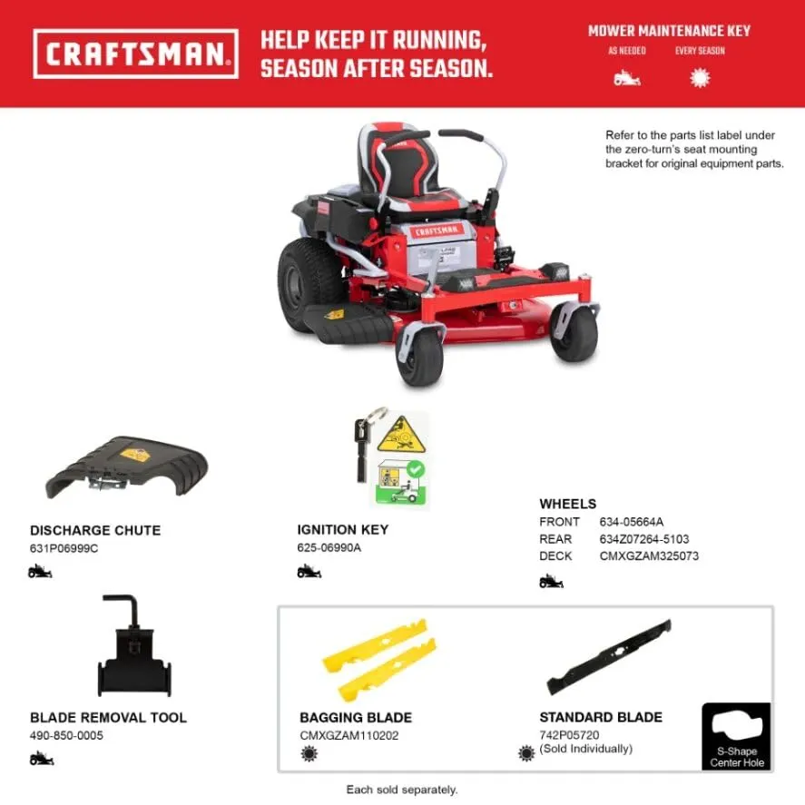 Craftsman 56V MAX* 42″ Brushless Zero-Turn Lawn Mower with 60Ah Battery, Electric Lawn Tractor with Eco Mode, Quick Lift Assist, and LED Headlights, Red/Black