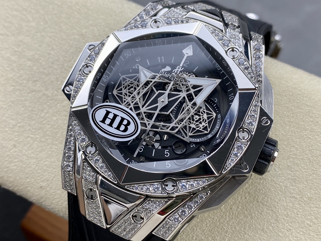 418.NX.1107.RX.1604.MXM20 Hublot Big Bang Sang Bleu II Titanium Pave