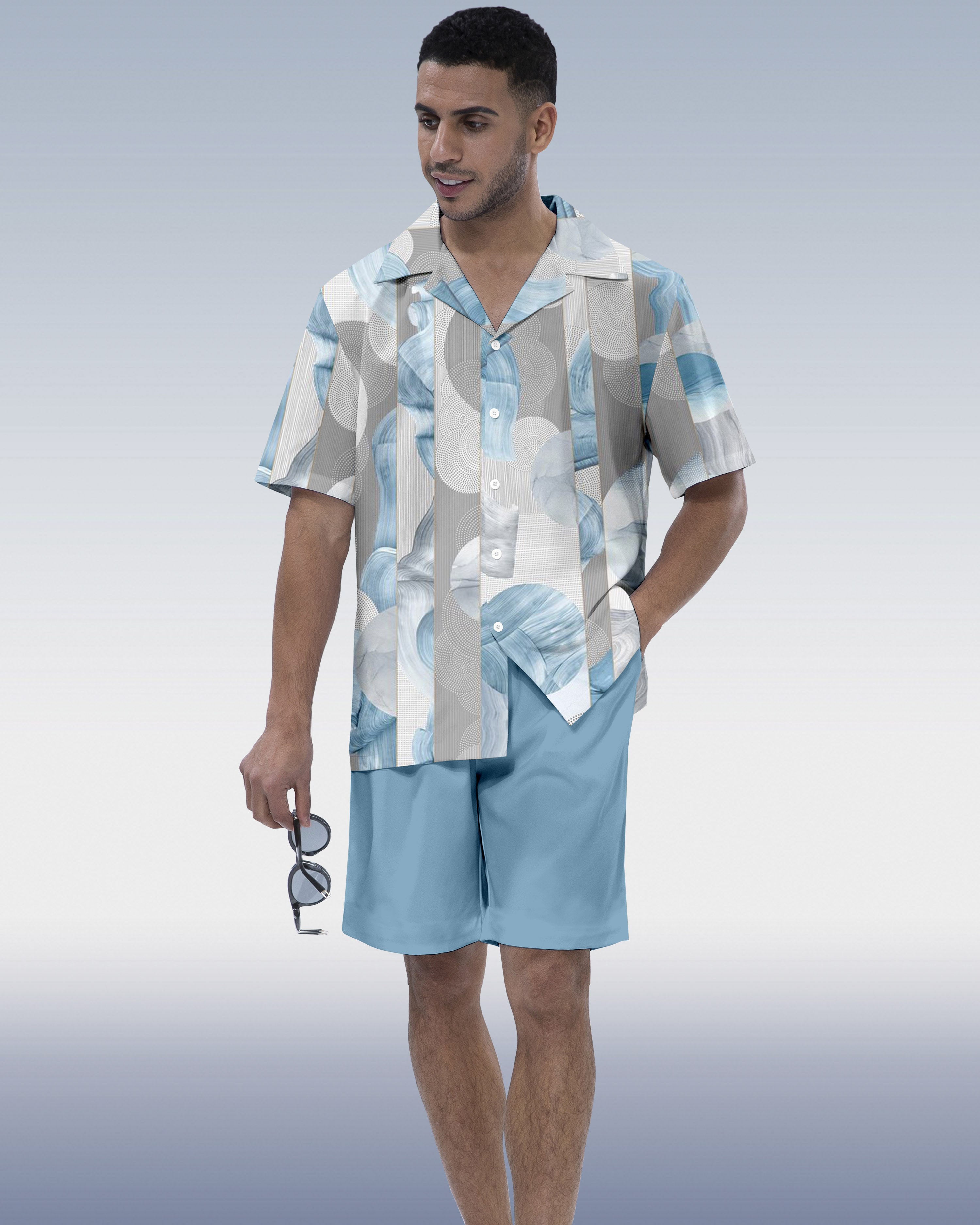 Suitmens Men's Hawaiian Vacation Short Sleeve Set 086