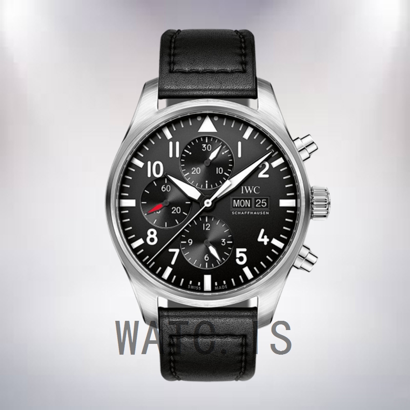 IWC Pilots Chrono IW377709 Men's 43mm Silver-tone