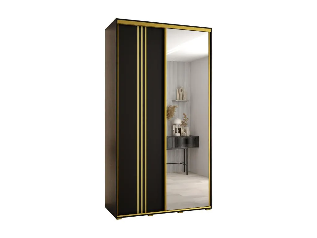 Armario Biocasahogar 2 puertas correderas 235.2x140x60 cm (Negro/Oro) EJ4820669