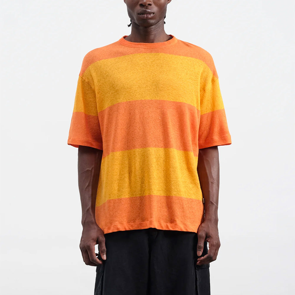 YMC - T-shirt Triple - Orange Rayé
