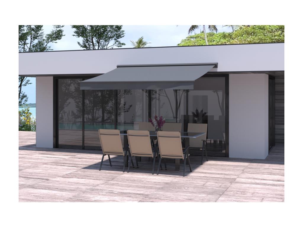 Toldo motorizado gris 3x2,5m LOZIO