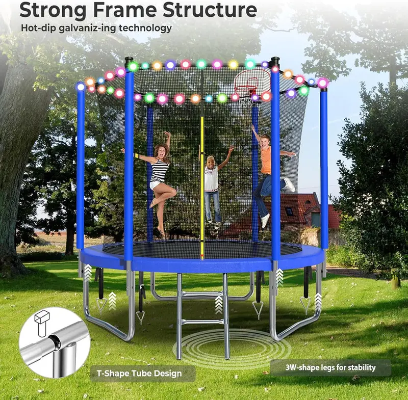 Trampoline With Enclosure Net And Adjustable Basketball Hoop - 8ft, 10ft, 12ft, 14ft, 15ft, 16ft - Image 30 Trampoline With Enclosure Net And Adjustable Basketball Hoop - 8ft, 10ft, 12ft, 14ft, 15ft, 16ft - Image 30