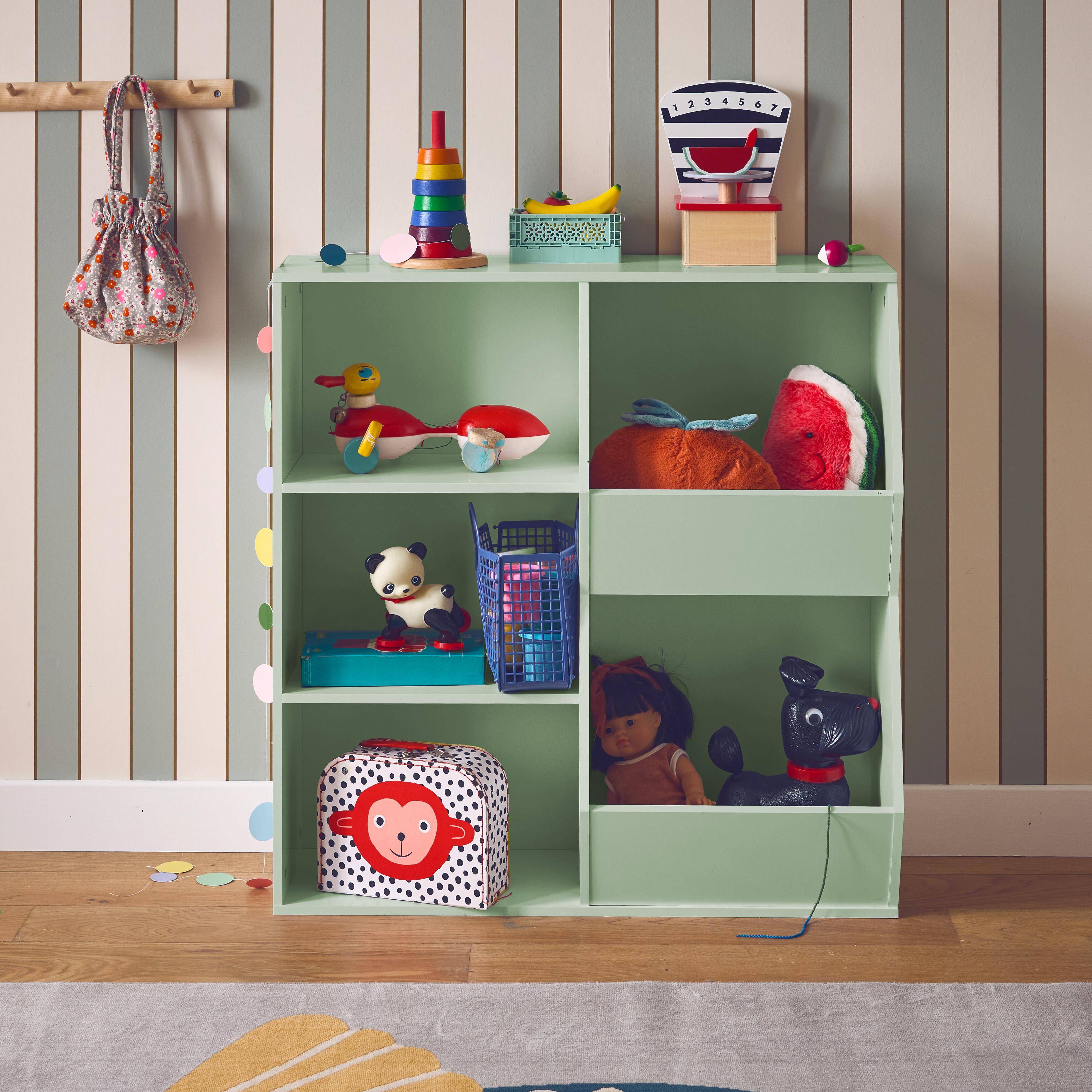 Tobias - Mueble para niños, 3 estantes y 2 espacios de almacenamiento