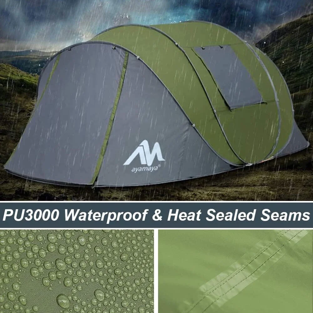 4-6 Person Pop Up Tents Waterproof Windproof Instant Tent for Camping Hiking - Image 5
