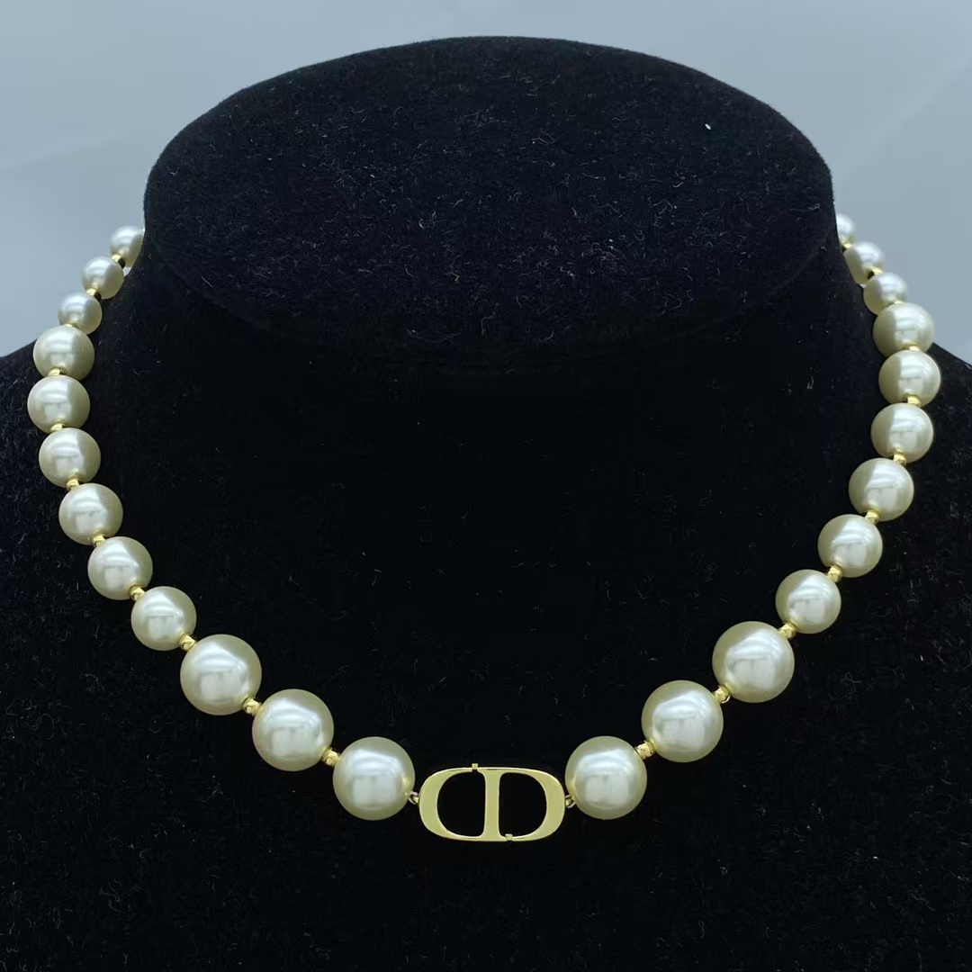 Dior CD Pendant Pearl Choker Necklace - Original Replica Club
