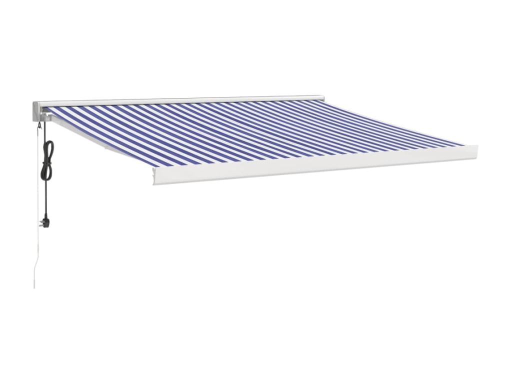 Toldo retráctil azul y Lujodec 3,5x2,5 tela y aluminio