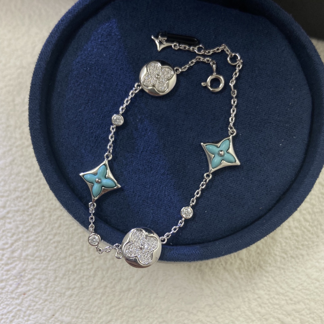 Louis Vuitton Diamond Sun Blue Amazonite Star Bracelet - Original Replica Club