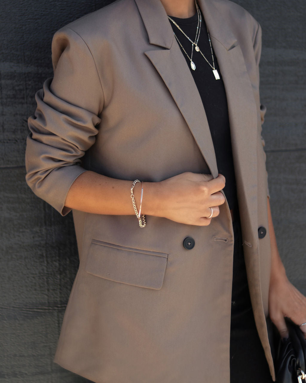 Daily Mail Pocketed Blazer - Mocha - Se7enfashion