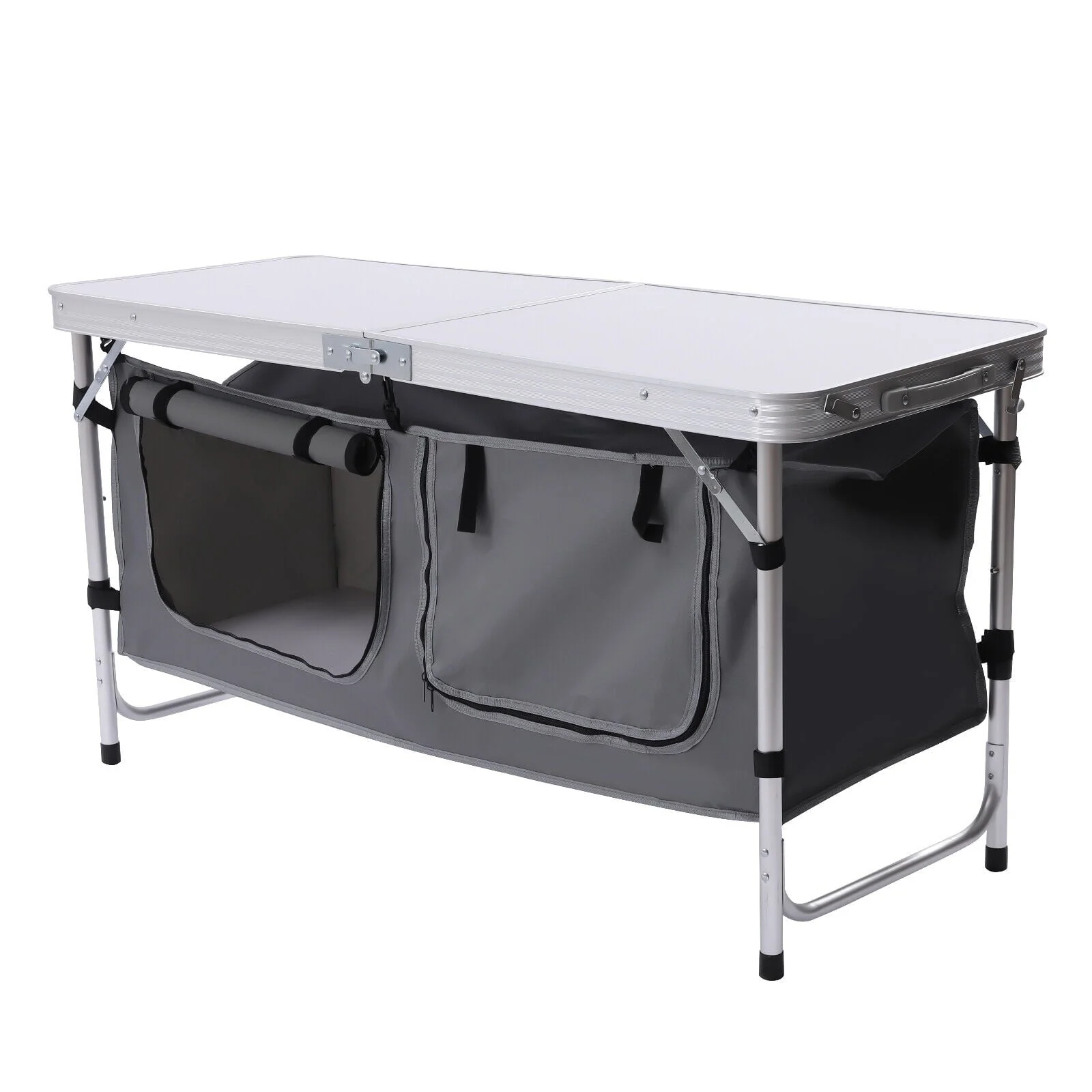 Folding Camping Table Portable Aluminum Camping Table Height Adjustable Camping Cook Station for Indoor Outdoor - Image 4