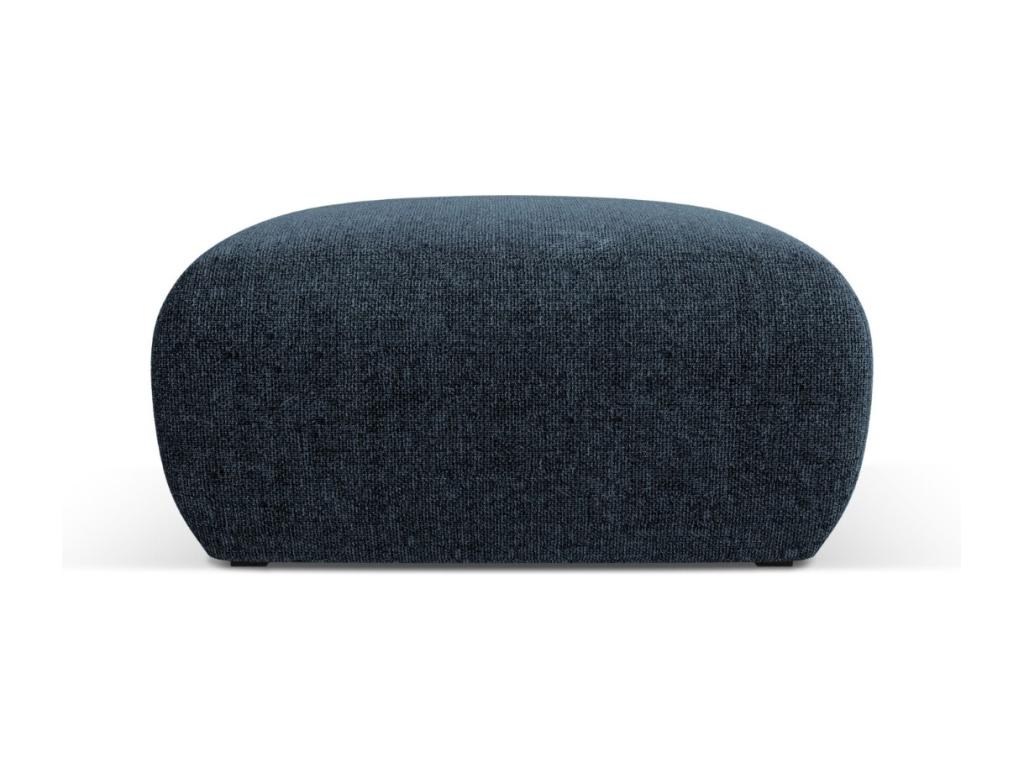 hogardiseno - Puf "Nolio" de tejido chenilla azul regio - 75x75x36cm