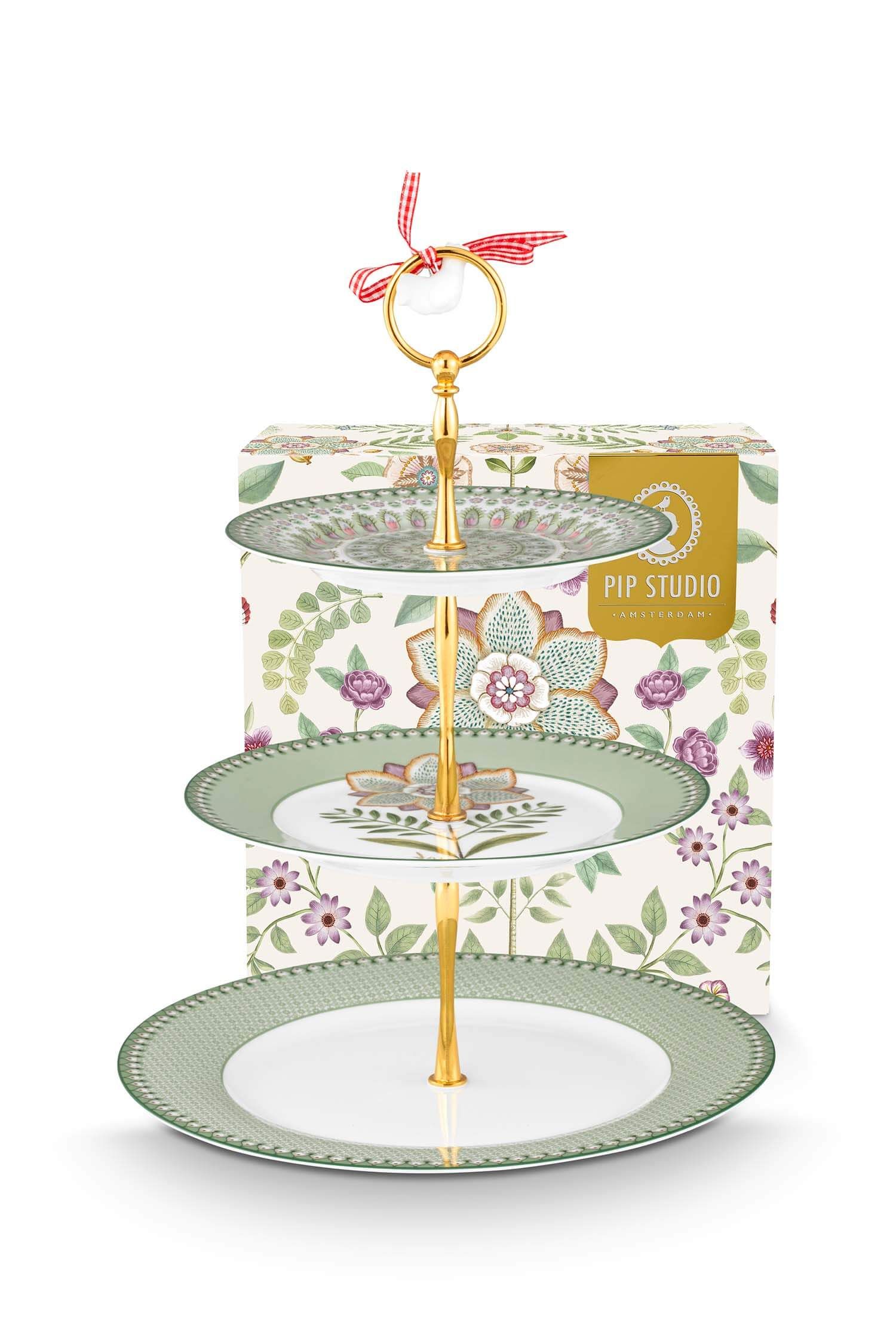 3/Layer Cake Stand Lily&Lotus Light Green