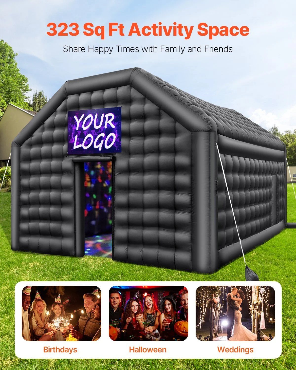Inflatable Dance Party Tent - 19.7 x 16.4 FT Blow Up Nightclub with Built-in Lighting for Weddings & Events - Image 5