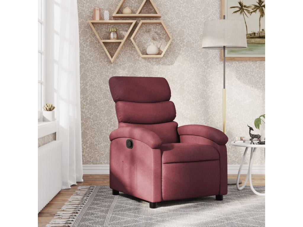 Sillón reclinable Tela rojo burdeos