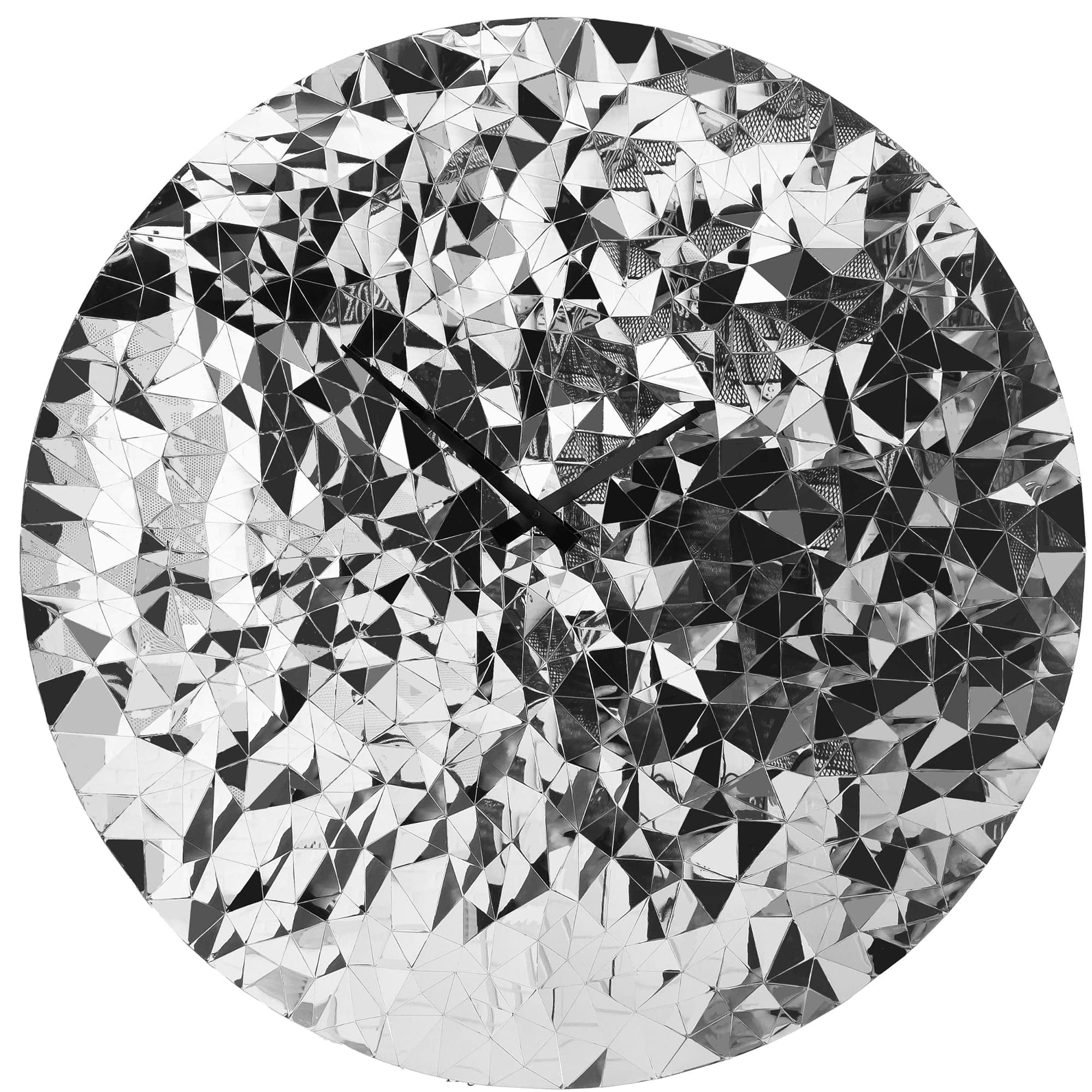 NeXtime - Wandklok 80cm-Stil-Chroom-RVS-NeXtime 'Fragment'