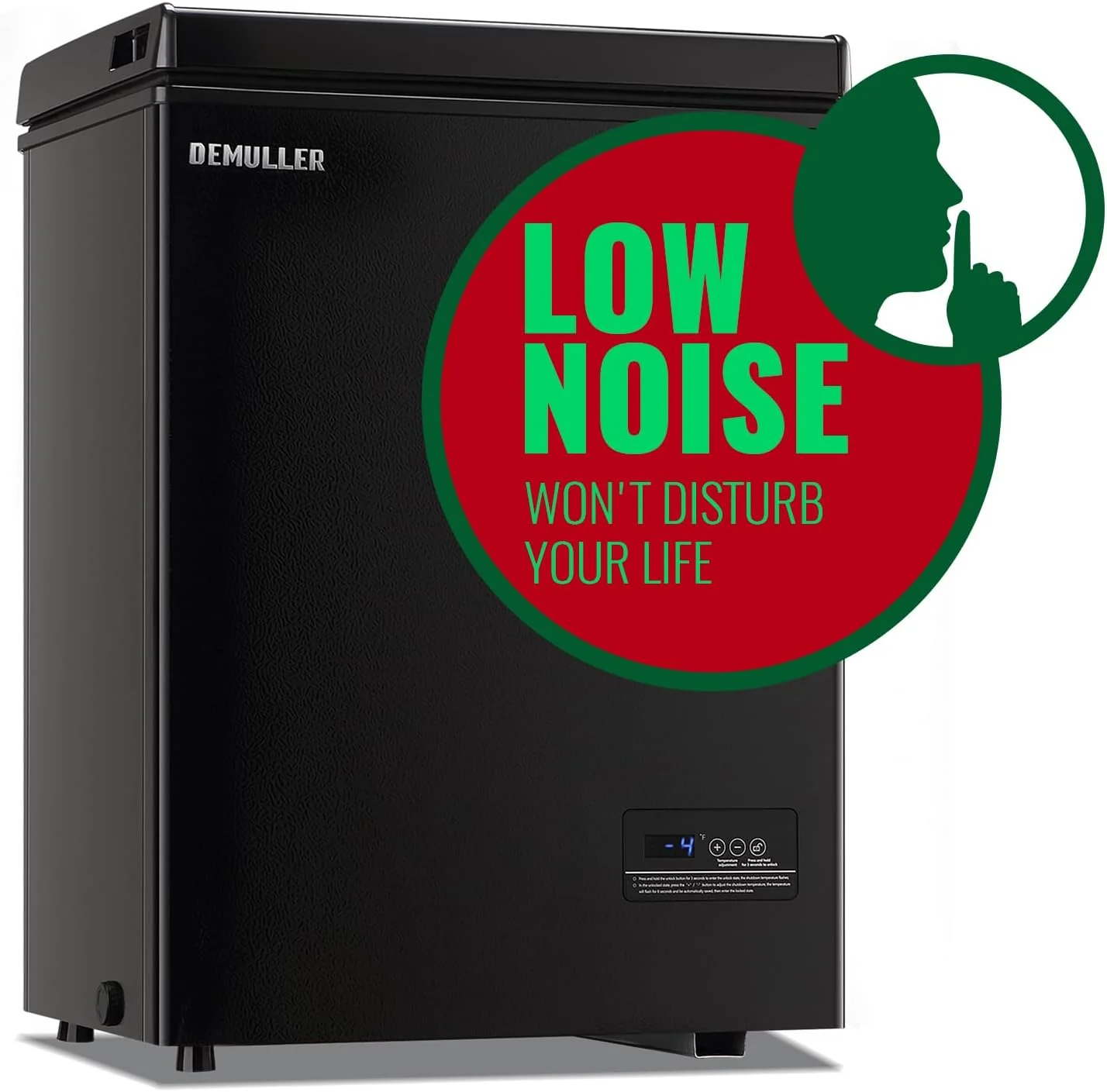 Chest Freezer 5.0Cubic Feet Deep Freezer Freestanding Freezers Removable Stainless Steel Basket