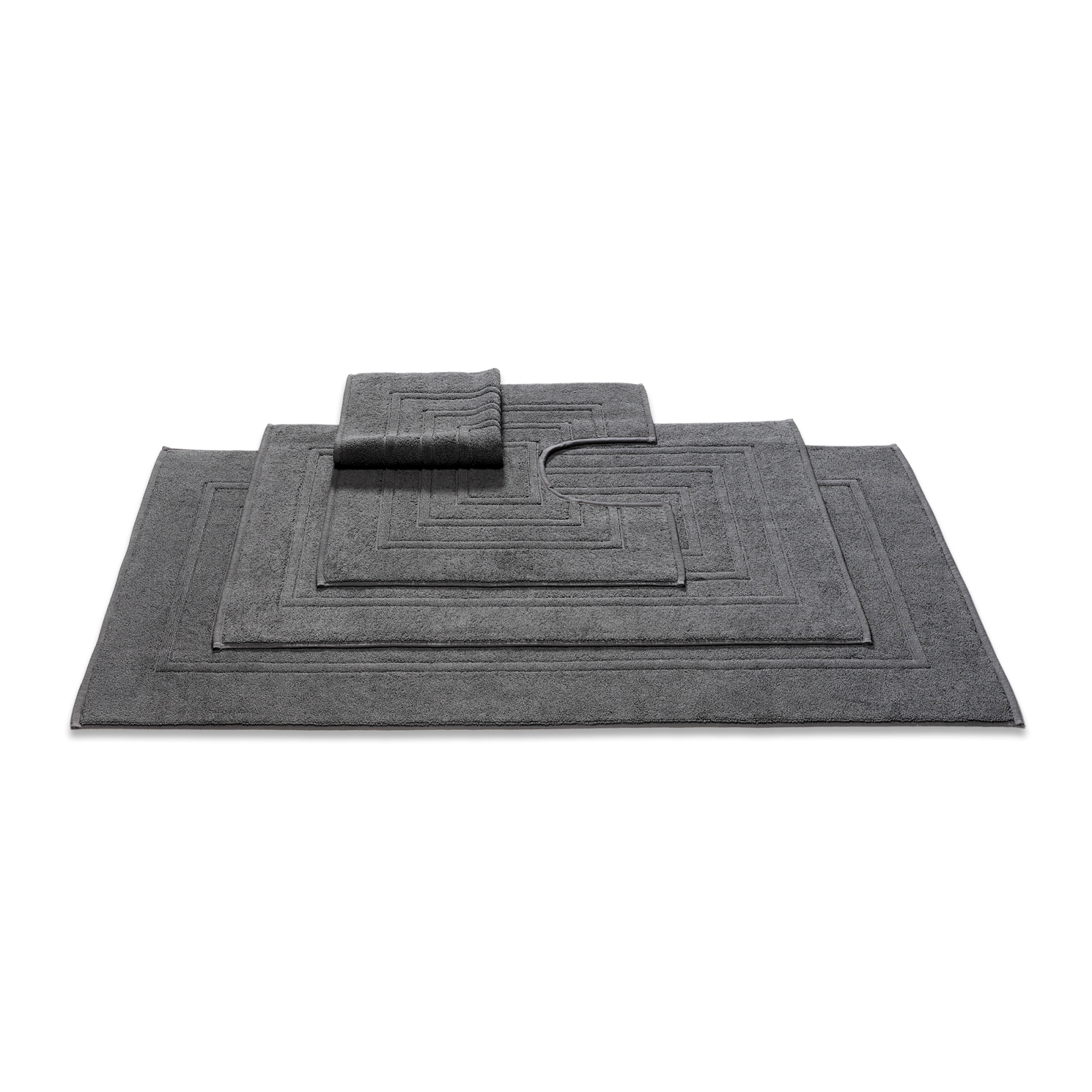 Houston Badmat Dark Grey   60 x 60 cm   Donkergrijs   Katoen