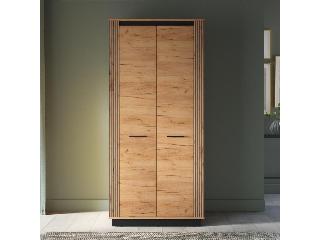 Armario 2 puertas Cozetiq Madera y Negro