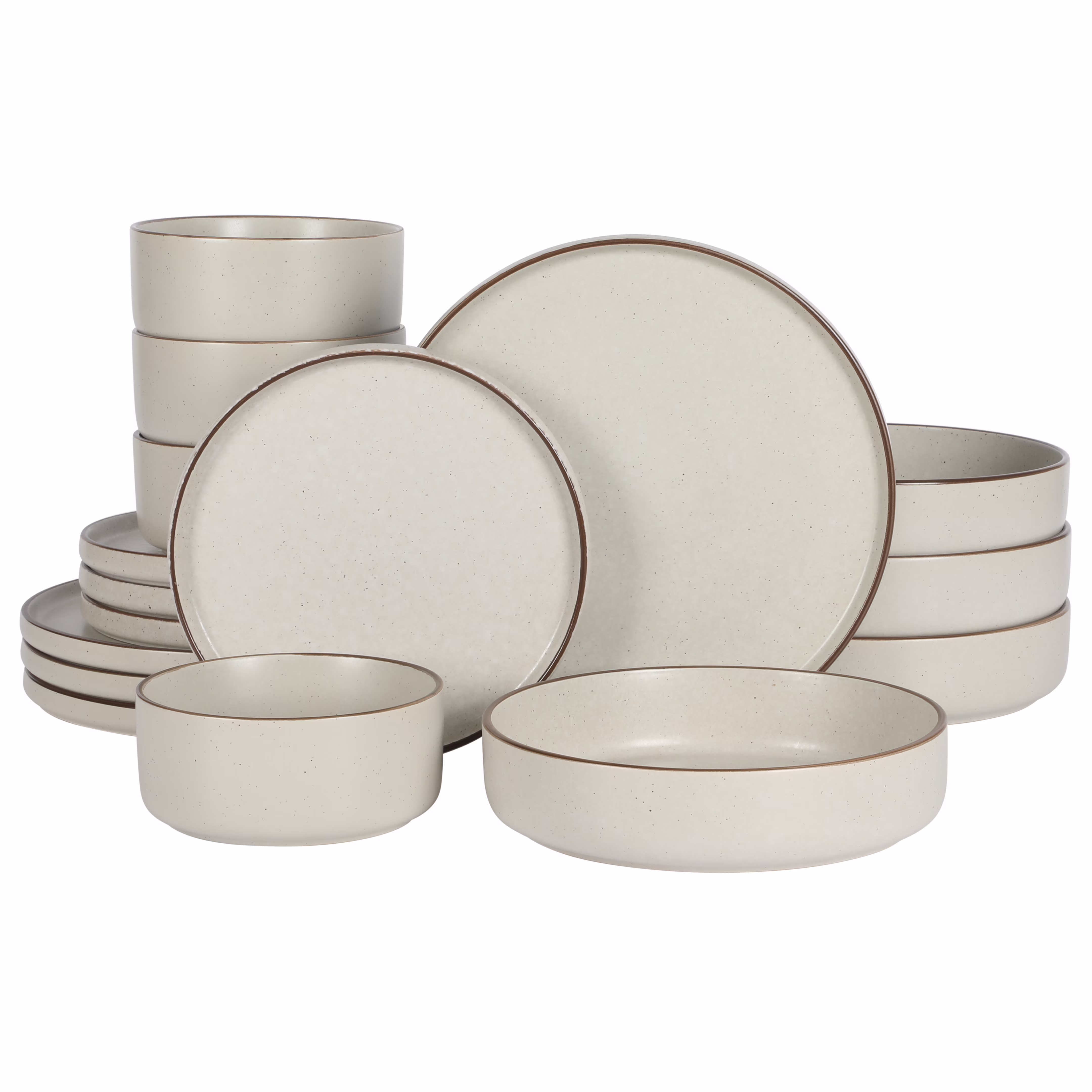 Gibson Elite Gelston Stoneware Matte Reactive Glaze 16 Piece (Service for 4) Plates and Bowl Dinnerware Set - Grey - Image 5