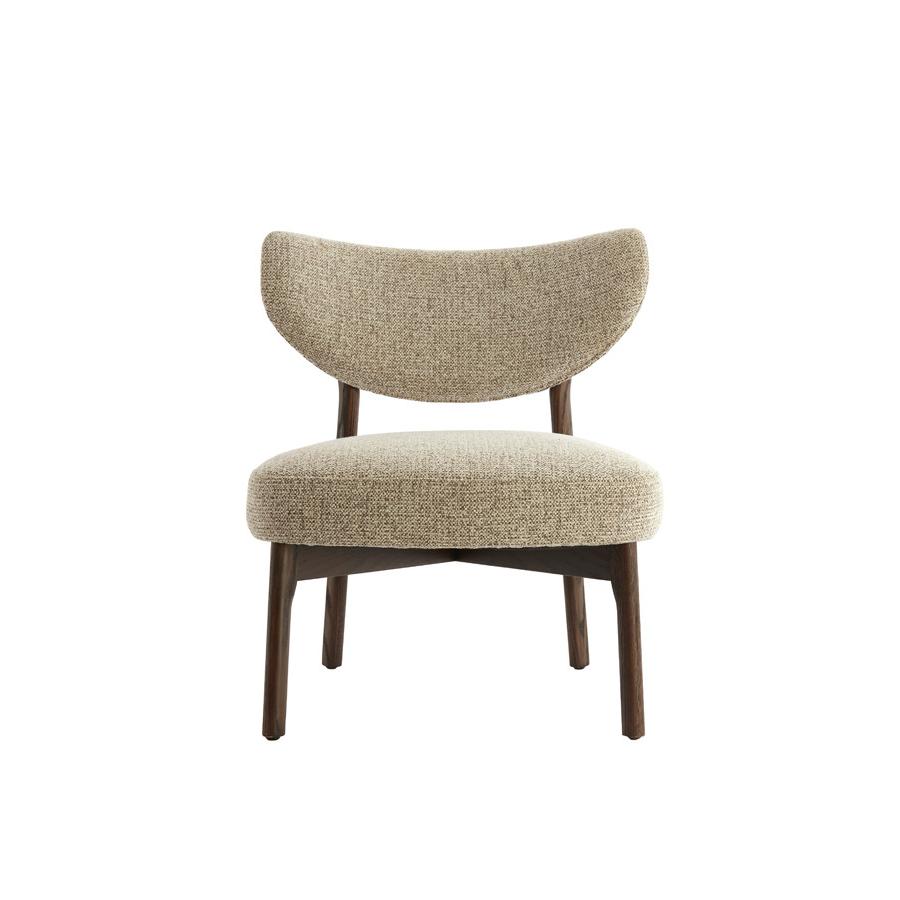 Light & Living - Utsira fauteuil hout - donkerbruin+crème bruin