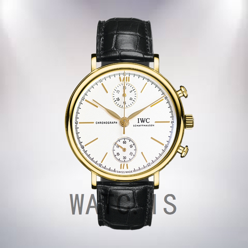 IWC Portofino Chronograph 42mm PortofinoWSR-002 Men's Gold-tone Leather Strap