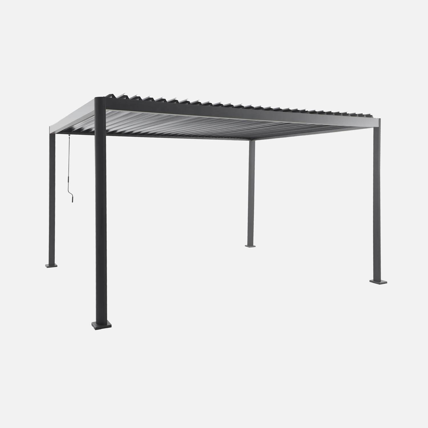 Imperial 3x4m - Pérgola bioclimática 3x4m de aluminio y acero con lamas orientables y pies redondeados