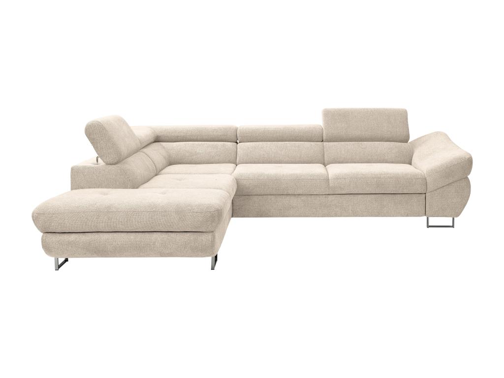 Sofá cama rinconero izquierda de tela beige