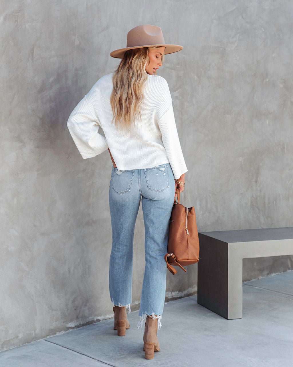Shawn Ribbed Henley Top - Cream - SALE - Se7enfashion