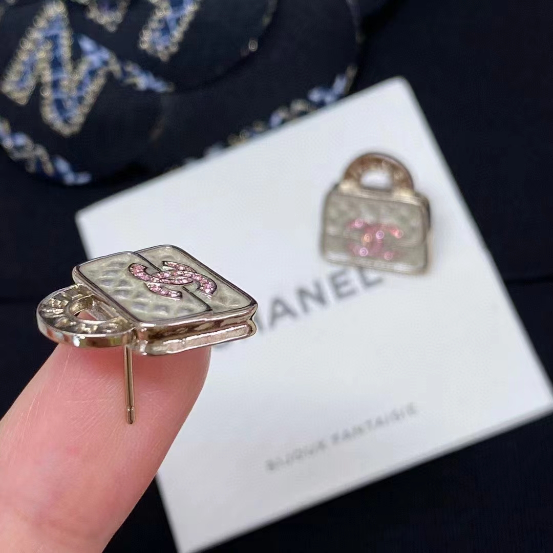 Chanel Pink Double C Lock Earrings - Original Replica Club