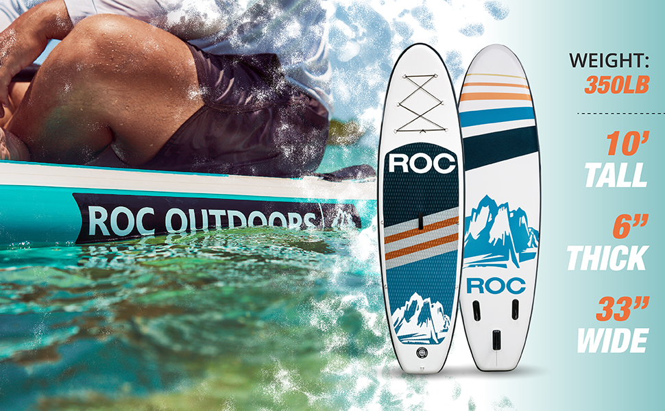 paddle board, 350LB weight limit, 10' Tall, 6" Thick, 33" wide