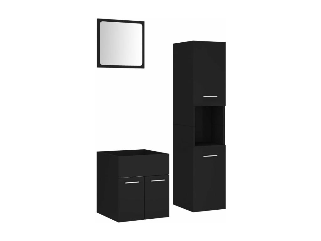 Conjunto de muebles de baño aglomerado negro