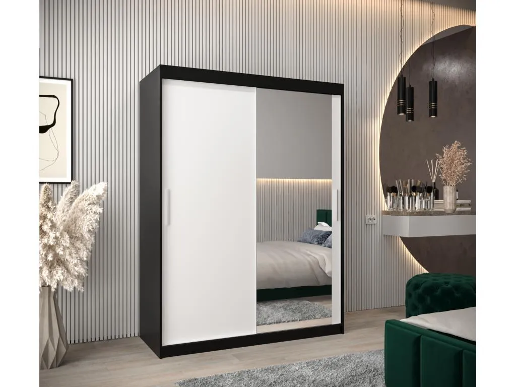 Armario Hogarmini 2 de puertas correderas 200/150/62 2 puertas (negro/blanco) 65308bepn