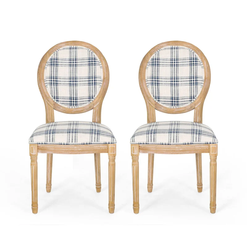 Set of 2 Phinnaeus French Country Fabric Dining Chairs by Christopher Knight Home