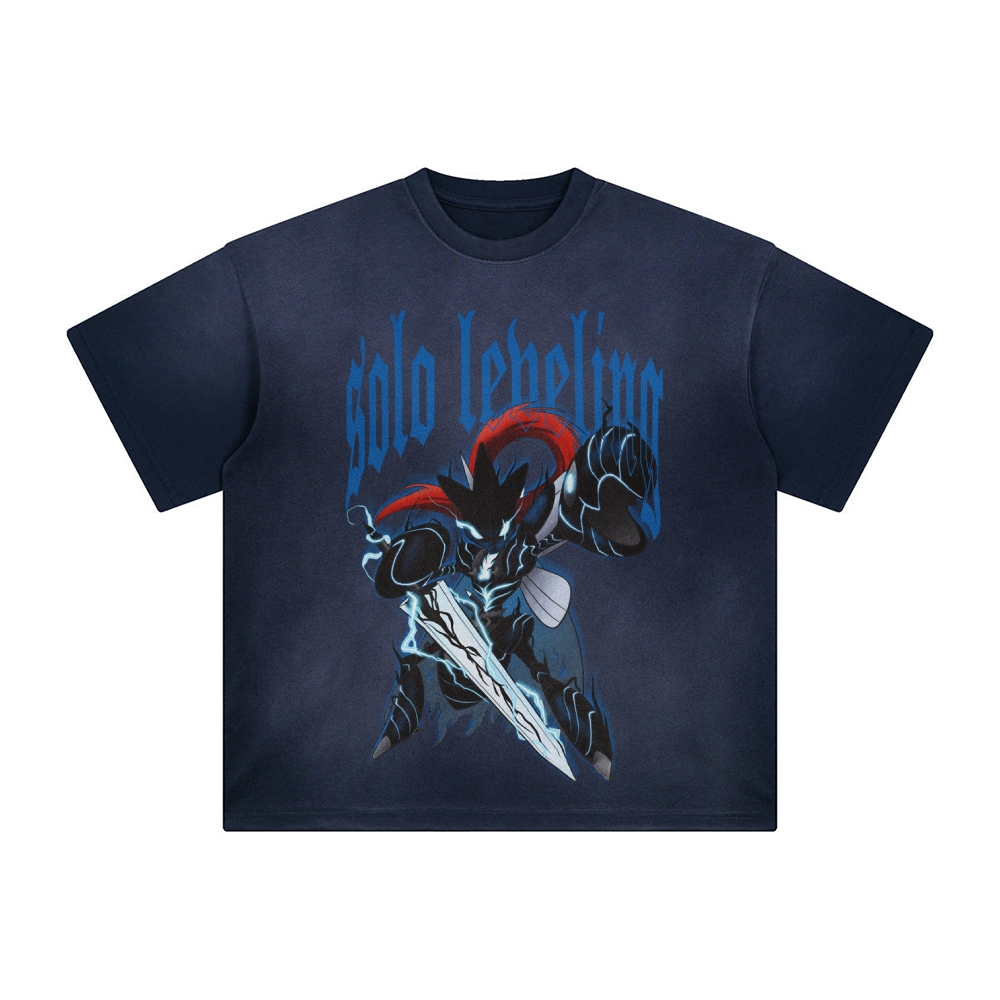 Unisex Anime Inspired Washed  Vintage T-Shirt