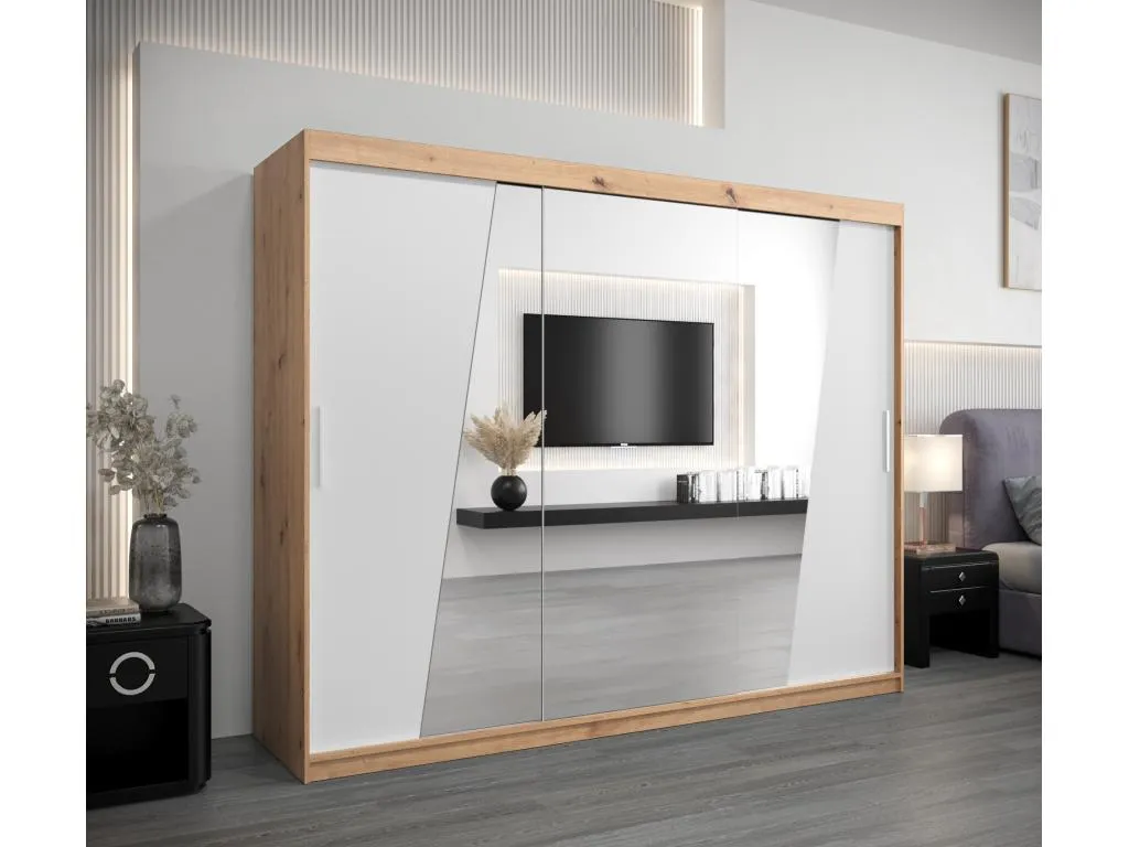 Armario Rhomb de puertas correderas 200/250/62 3 puertas (artisan/blanco) tfbx00733