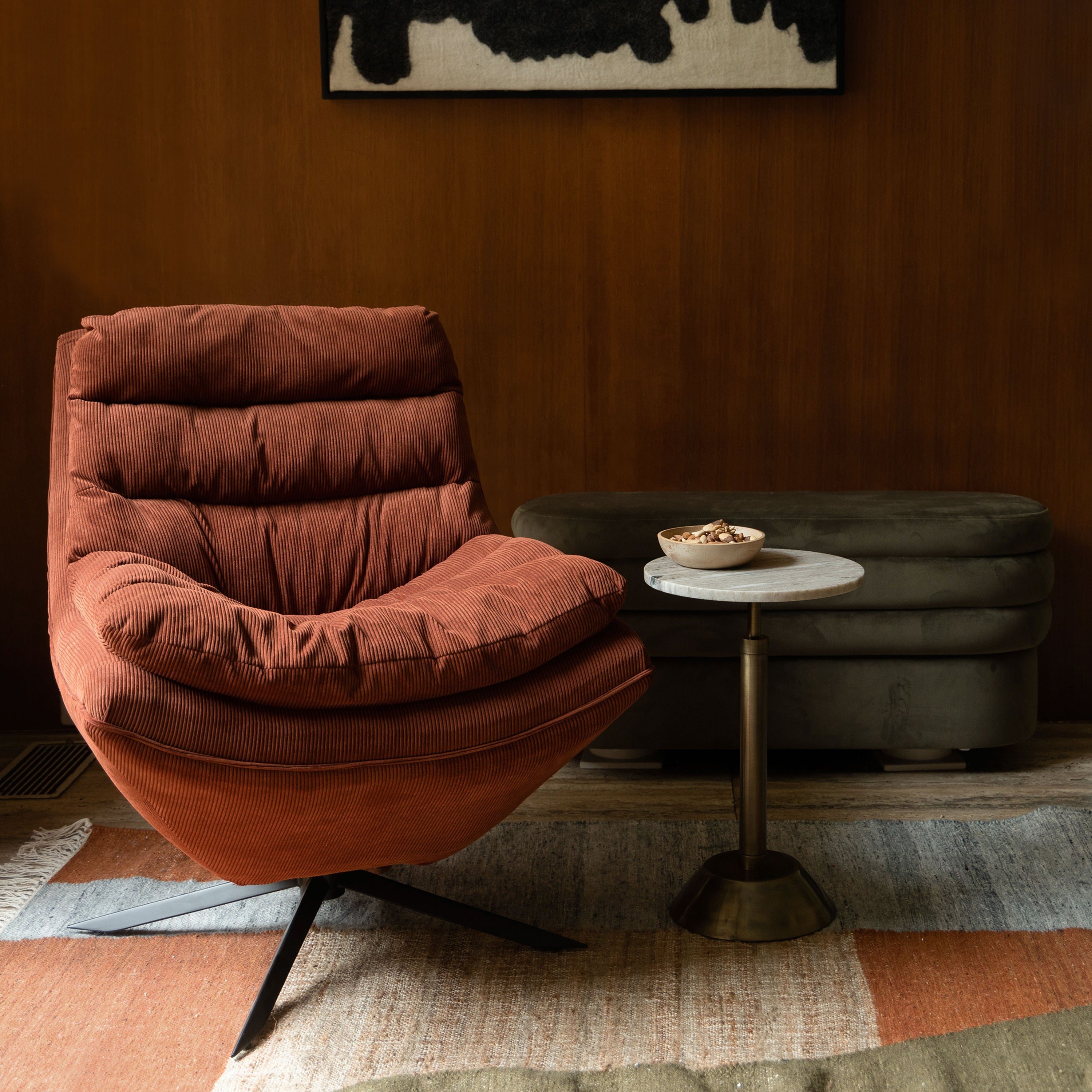 Dutchbone Samudra Schilderij - Wolvilt - 56 x 94 cm